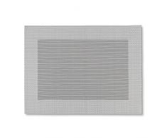 kela (6 x 12037 Sets de Table Nicoletta 6 TLG-3 Pièces, PVC, Argent/Noir, 45 x 33 x 1,5 cm