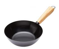 Kitchen Craft Pure Oriental Wok avec poignÃ©e en bois Anti-adhÃ©sif Acier carbone 20 cm