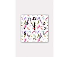 Bonamaison Horloge Murale en MDF, Multicolore, 30 x 30 cm