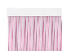 MercuryTextil P69 Rideau de Porte PVC 210 x 90 cm Transparent + Fil Rose