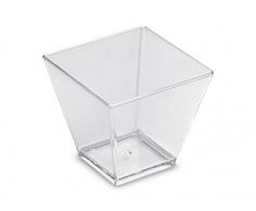 GUILLIN - MOULIPACK VERINE60C SACHET DE 50 Verrine de Forme Pyramidale 6Cl, Polystyrène, Transparent, 5,1 x 5,1 x 4,6 cm