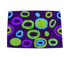 MSV Tapis Coton 40x 60 cm, Motif Rond/Marron