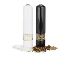 Relaxdays Moulin Ã sel, poivre, Ã©pices, poivrier, meule cÃ©ramique, Ã©lectrique lot de 2, piles