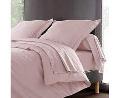 Vent Du Sud Drap Housse Uni en Coton Percale, PÃ©tale, 200x160 cm