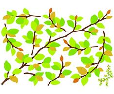 Plage 152731 Branchages planche de stickers décoratifs 48 cm x 68 cm