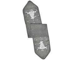eurof irany Cho/marge2/Åw Table Runner, Polyester, Gris, 33Â x 180Â x 6Â cm