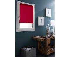 MADECOSTORE Store Enrouleur Occultant Easy Roll Tissu Uni Rouge - L65 x H170cm - Sans perçage