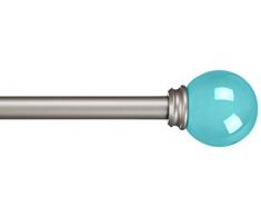 AmazonBasics Tringle à rideau décorative diamètre 1,6 cm avec embouts ronds - 122 cm, Bleu turquoise