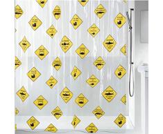 Spirella 1018687 Rideau de Douche PEVA avec Danger Noir/Jaune 180 x 200 cm