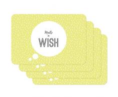 Venilia Set de table WISH, 45 x 30 cm, 4 pcs, antidérapant résiste à la chaleur et fait, Polypropylène, 59074