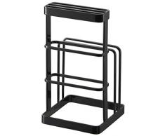Yamazaki Cutting Board Organiseur Couverts, Acier, Noir