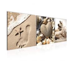 Tableau decoration murale Plage de Feng Shui 90 x 30 cm - XXL Impression sur Toile Salon Appartment 3 Parties - prêt à accrocher - 504234a