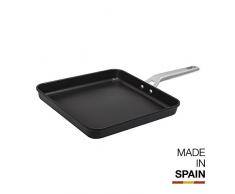 Valira 4682/25 Plancha Premium de 28x28 cm fabriquÃ© en Espagne, en Fonte daluminium avec Anti-adhÃ©rent Ã©cologique renforcÃ©, apte pour linduction, Noir, 28 cm