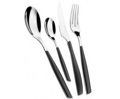 Bugatti GLNU-021G50 Glamour MÃ©nagÃ¨re de 24 PiÃ¨ces Service de Table SAN/Acier noir fumÃ© 22 x 8 x 30 cm
