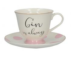 Creative Tops Gin et Tonic Tasse et Soucoupe, Porcelaine, Multicolore, 15Â x 15Â x 8.5Â cm