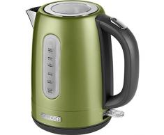 SENCOR SWK 1770GG Bouilloire en acier inoxydable avec filtre amovible et interrupteur marche/arrÃªt avec rÃ©tro-Ã©clairage, 1,7 L, vert olive, Mother