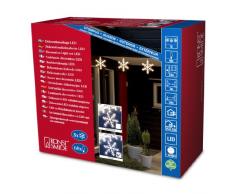 Konstsmide 4439-203 Guirlande Déco 5 Flocons Acryliques + 60 LED Blanc + Câble Transparent 24 V