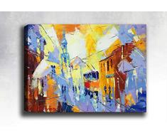 Bonamaison Peinture sur toile, multicolore, 50 x 70 cm - Conçu et fabriqué en Turquie