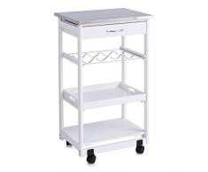 Zeller 2056843 Desserte de Cuisine en Blanc, Autre, Multicolore