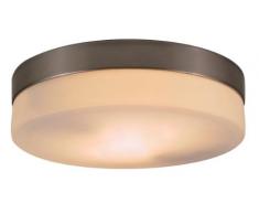 Plafonnier nickel-mat, opale, D:240, H:65, excl. 2xE27 ILLU 40W 230V