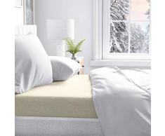 PETTI Artigiani Italiani - Drap-Housse avec Coins, Drap-Housse Percale, Lit 160x200 (160x190/200 + 25 cm), CrÃ¨me, 100% Made in Italy