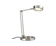 Paulmann 70245 Lampe de bureau Zed LED 6,7W, Acier brossÃ©, 230/12V, MÃ©tal