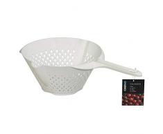 Chef Aid Passoire Plastique avec Manche Long, Blanc