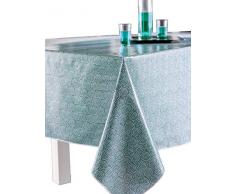 Nappe en toile cirÃ©e 140x250 SAIGON BLEU PAON