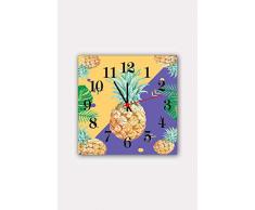 Bonamaison Horloge Murale en MDF, Multicolore, 30 x 30 cm