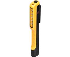 Brennenstuhl Lampe de Poche LED 107+10 Lumen (IP20, avec Clip, Aimant, Autonomie 20H, Portée 10M, 1 LED frontal, 3 Piles AAA), Jaune & Noir
