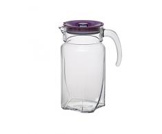 Dajar Luna Pichet avec Couvercle 1,7Â l Pasabahce, Verre, Violet Transparent, 14Â x 12Â x 24Â cm