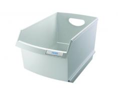 HAN 1849-11, corbeille à papier LOGO-DRIVE, la solution parfaite de séparation des déchets. Elégante et de conception mûrement réfléchie, étiquetable, 25 litres, gris clair