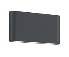 TRIO, Applique, Thames II incl. 2 x LED,SMD,4,5 Watt,3000K,400 Lm. Corps: Fonte daluminium, Anthracite L:17,5cm, H:9,0cm, P:3,0cm IP54,Point lumineux en haut et en bas,Montage au mur