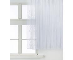 Anna cortina 8861793LB Voilage long avec barre lestée de plomb Motif jacquard 125x600 blanc