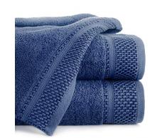 Eurofirany Serviette de Bain - Serviette de Sauna - absorbante - 100% Coton 580 g/m², Bleu Marine, 50X90 cm