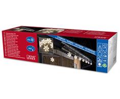 Konstsmide 4443-103 Acrylique Rideau Flocons + Set de 10 + 60 LED Blanc Chaud + CÃ¢ble Transparent 24 V