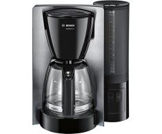 Bosch tka6 a643 Machine à café Comfort Line, Verseuse en verre, Circuit de automatiquement endab 20/40/60 minutes au choix, 1200 W, acier inoxydable/noir