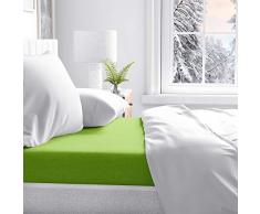 PETTI Artigiani Italiani - Drap-Housse avec Coins, Drap-Housse Percale, Lit 100x200 (100x200/210 + 25 cm), Vert, 100% Made in Italy