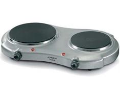 Johnson DOUBLE Table induction Noir, Argent plaque électrique