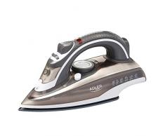 Adler AD5030 Plancha Vapeur, 3000 W, Semelle CÃ©ramique, Autonettoyable, Anticalcaire, 3000 W, 0,31 L, Marron, Gris, Blanc