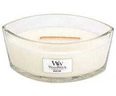 WoodWick Ellipse bougie parfumée avec mèche qui crépite, Teck blanc, Temps de combustion jusquà 50 heures