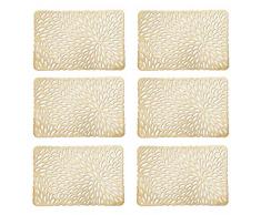 Zeller Lot de 6 Sets de Table Doré 43,5 x 28,5 cm