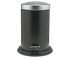 Sealskin Acero Accessoire de Salle de Bains Poubelle à Pédale, 3 l, Acier Inoxydable, Noir, 22.4 x 23 x 28.5 cm