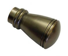 GARDINIA Embouts pour tringle Ã rideau, 2 embouts Siro, SÃ©rie Chicago, MÃ©tal, Bronze, DiamÃ¨tre: 20 mm