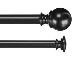 AmazonBasics Tringle Ã rideau double avec embouts ronds 2,54 cm, de 1,83 Ã 3,65 m, Noir