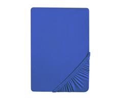 Biberna 77144 Drap housse en jersey stretch, selon Oeko-Tex Standard 100, env. 140 x 200 cm Ã 160 x 200 cm, Bleu (Saphir)