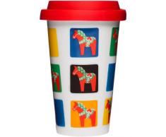 Sagaform SA5016401 Sweden Take Away Mug avec couvercle en silicone Porcelaine Multicolore