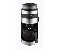 Venga! VG CCG 3006 Cafetière avec moulin en acier inoxydable, verre et plastique, 750 W, capacité de 850 ml, Noir