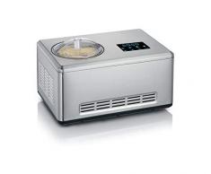 SEVERIN Sorbetière 2-en-1, 2 contenants de glace inclus (2L chacun) et 1x livre de recettes, Minuterie numérique, Ouverture du couvercle, EZ 7406