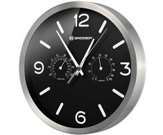 BRESSER 8020315CM3000 Horloge Murale, Noir, 250x250mm
